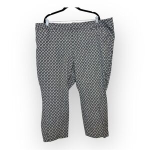 Old Navy Black White Pixie Pants Geometric Print High Rise Crop Workwear 24P